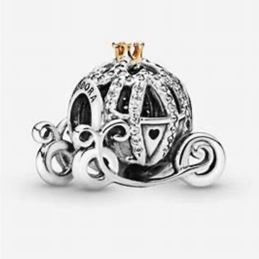 Disney Pandora Silver and Gold Carriage Charm